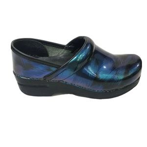Dansko Work Wonders Blue Patent Leather Clogs